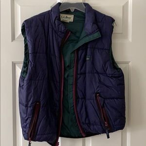 LLBean blue and green winter vest